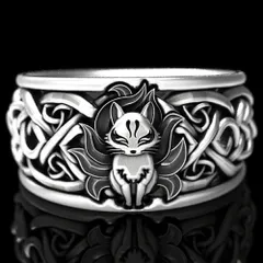 リング 九尾の狐 指輪 アクセサリー お守り 厄除け 魔除け スタ