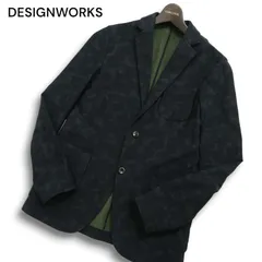 DESIGNWORKS デザインワークス アバハウス 秋冬 裏起毛★ カモフラ 迷彩 総柄 テーラード ジャケット Sz.46 メンズ 黒