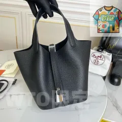 ブラック　レディース　ハンドバッグ　ピコタン18cm　シルバー金具-WTO輸入-OER20