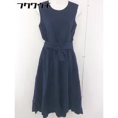 ◇ ◎ SUGAR ROSE シュガーローズ ベルト付 バックジップ ノースリーブ ロング ワンピース サイズF ネイビー レディース  【中古】 【1109140017219】のサムネイル