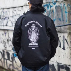 【公式/新品】Leyline コーチジャケット ストリート バックプリント メンズ 男女兼用 黒 ブラック Urban Maria coaches jkt