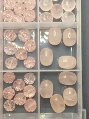 ローズクォーツ・デザインカット：天然石パワーストーンまとめ売り（激安価格：No.3572）：天然石高品質AA商品：素材／材料：ハンドメイド