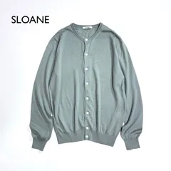 ci119 SLOANE クルーネック カーディガン 長袖 釦 ゆったり 大きいサイズ ウール 毛 スローン 日本製 ウール100％