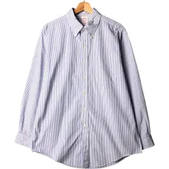 古着 ブルックスブラザーズ Brooks Brothers Est.1818 長袖 ボタンダウンストライプシャツ 英国製 メンズL相当/eaa566948