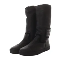 Chanel レザーブーツ　37 ムートン CHANEシャネルブーツ37 23.0cm ムートンブーツボアブーツ