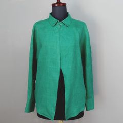 DAMA collection　ダーマコレクション リネン　麻　1 サイズ　トップス　ブラウス　グリーン　変形