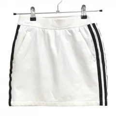 アディダス スカート 白×黒 サイド3ライン 内側インナーパンツ  レディース XS ゴルフウェア adidas