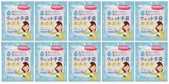 2枚入×10個セット 防災 手袋 ウェット 介護 シャンプー 泡なし アウトドア 水のいらない 四国紙販売