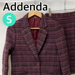 Addenda アデンダ セットアップ ジャケット スカート レッド レディース 日本製 Sサイズ【CS68】