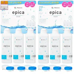 【6本セット+レンズケース6個】メニコン epica エピカコールド 310ml×6本 ソフトコンタクト用ケア用品（洗浄・保存・すすぎ・消毒）Anniversarich プチギフト付 