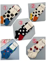 happy socks 23〜25cm 1足　水玉柄　人気柄5種類から選べます