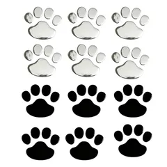 【在庫処分】立体 3D ステッカー 猫 犬 ステッカー デカール 車 スーツケース 傷隠し シール DENGUJD キズ隠し 可愛い ねこ 立体 12枚セット(シルバー6枚ブラック6枚)