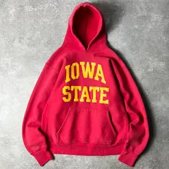 90s USA製 Cotton Exchange 2段 カレッジ プリント RWタイプ スウェット フード パーカー L / 90年代 アメリカ製 リバース トレーナー