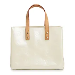 ルイ ヴィトン リード PM ハンドバッグ ヴェルニ エナメル パテント レザー ペルル ホワイト ゴールド金具 M91336 LOUIS VUITTON（美品）