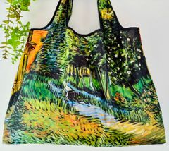 油絵の美しさ⭐︎小さな裏庭　折りたたみトート、エコバッグ    大容量　コンパクト