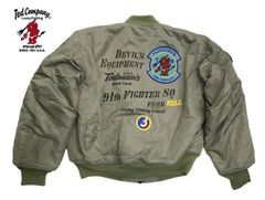 テッドマン フライトジャケット TMA-590 MA-1 "DEVIL EQUIPMENT/9th FIGHTER SQ" ミリタリー Pグレー