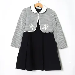 ミアチャクラ セットアップ ワンピース ボレロ フォーマル 卒入園式  キッズ 女の子用 120サイズ ネイビー Miachacra 【中古】