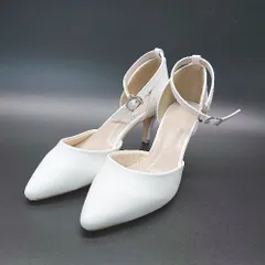 ◇ Vivian ヴィヴィアン ストラップ ヒール ポインテッドトゥ オシャレ パンプス サイズ23.5 ホワイト系 レディース E  【1305020004885】