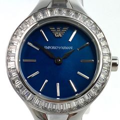 【美品】エンポリオアルマーニ　EMPORIO ARMANI　AR-7330　クォーツ　2針　ブルー　レディース