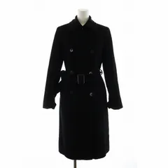 クイーンズコート QUEENS COURT ステンカラーコート 長袖 ロング ダブル ベルト付き アンゴラ 2 M 黒 ブラック ■GY99 /MQのサムネイル