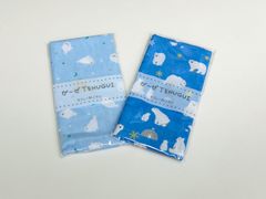 ガーゼてぬぐい 2枚セット 日本製 シロクマ アザラシ