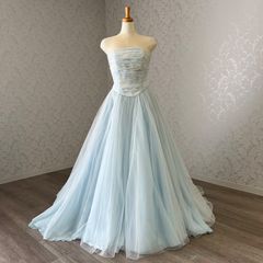カラードレス　中古品　ライトブルー　フォトウエディング　二次会ドレス