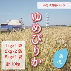 新米ゆめぴりか　白米1kg1袋　2kg2袋　5kg1袋　計10kg 小分け対応