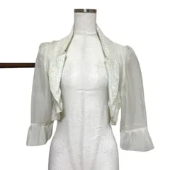プローズ ポエム　Prose poem オケージョン　ドレス用　ボレロ　羽織りブラウス　フォーマル　7分袖　レース付　アイボリー