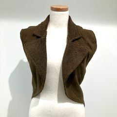 コムデギャルソン COMME des GARCONS 綿パイル 付け襟ベスト カーキ フリーサイズ 2003年S/S