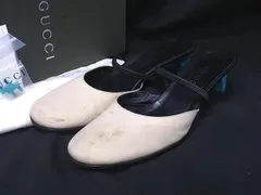 GUCCI グッチ キャンバス×レザー ヒール パンプス 表記サイズ 35 (約22.0cm) 靴 シューズ レディース ベージュ系×ブラック系 DJ0777