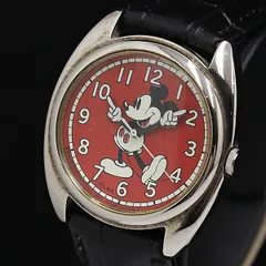 稼働 セイコー アルバ V501-6P10 赤文字盤 ミッキーマウス ディズニー QZ メンズ腕時計 NSY 2000000 NSK