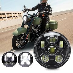 JIAHER バイク ヘッドライト 車検対応 汎用 5.75インチ LED ヘッドライト ハーレーダビッドソン 883 スポーツスター ダイナ ストリート ボブ ロー ライダー ワイドグライドトリプル ヘッドランプ 5-3/4" モーターサイクル ヘッドライト