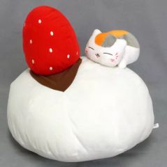 [중고] 쿠션·안아 베개·본체(캐릭터) 냥코 선생님 딸기 대복 쿠션 [이치반 복권 나츠메 친구장~냥코 선생 차방~] B상