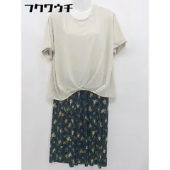 ◇ SHOO・LA・RUE シューラルー 半袖 膝下丈 ワンピース サイズM ベージュ ネイビー レディース 【中古】 【1105060001093】