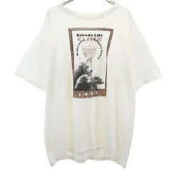 BOW VALLEY 90s カナダ製 オールド CANADA LIFE ベア 半袖 Tシャツ L ホワイト シングルステッチ アニマル くま メンズ 古着