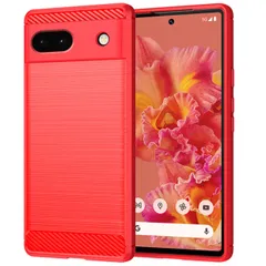 Google Pixel 6a ケース ピクセル6a  カーボン調 薄型 耐衝撃 ソフト ケース 【Color】 レッドのサムネイル