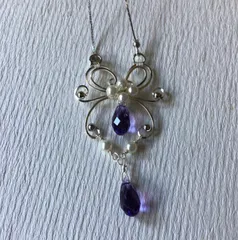 クリスタルタンザナイトシルバーネックレス