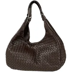 ボッテガヴェネタ BOTTEGAVENETA イントレチャート ハンドバッグ カンパーナ ワンショルダー ナッパ ハンドバッグ レザー ブラウン レディース 【中古】