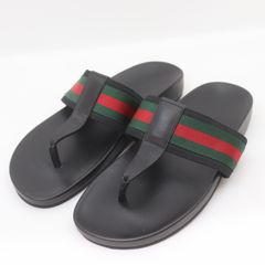 IT7PJ05BJ9ZQ 美品 GUCCI グッチ シェリーライン サンダル 386768 ラバー ブラック 夏 サマー 靴 シューズ スリッパ サイズ 5