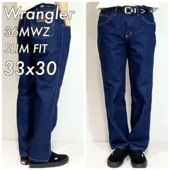 超美品 濃紺 Wrangler ラングラー W33 L30 1036MWZPD SLIM FIT JEANS Cowboy Cut スリムフィット ストレート ジーンズ デニム パンツ インディゴブルー 超ゴールデンサイズ USA素材 真っ紺v25063251