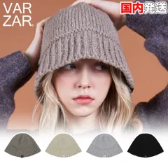 バザール バケットハット VARZAR Monogram Label Wool Knit Bucket Hat ロゴ バケハ 帽子 キャップ 深め ユニセックス 韓国 K-POP 芸能人 アイドル愛用 メンズ レディース 正規品 [帽子] ユ00582