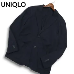 【22AW】UNIQLO ユニクロ 通年★ コンフォート 2B アンコン テーラード ジャケット Sz.L メンズ 紺 ネイビー