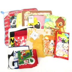 ディズニー ミッキー ミニー他 ハンカチ ハンドタオル 15点セット キャラクター まとめて 大量 レディース 【中古】