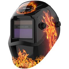 【特価セール】溶接面 YESWELDER 本当の色を映す ソーラーパワー 自動遮光溶接面 1/30000秒 遮光度4/5-9/9-13 TIG MIG ARC溶接に対応溶接ヘルメット LYG-L500A-B