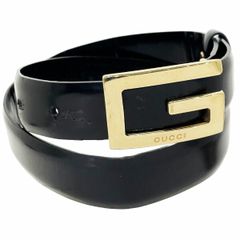 GUCCI グッチ ベルト 表記サイズ:80/32 Gバックル/レザー/ 036 1192 0956/ヴィンテージ   ブラック レディース / 240001195469 GUCCI（グッチ） ベルト サイズ：80・32 573325 ブラック レザー