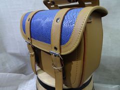 1点限定！ パラダイスバッグ モカブラウン ロイヤルブルー クロコダイル バイクや普段使いに！ サイドバッグ 6L オシャレ パンク アメリカン バイクバッグ