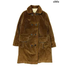 ヴィンテージレトロ古着Penguin裏ボア無地コーデュロイステンカラーコート茶