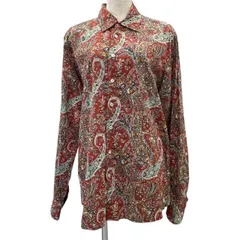 ETRO エトロ トップス シャツ ボタンシャツ ペイズリー 長袖 アパレル 総柄 コットン レッド マルチカラー [サイズ L]
