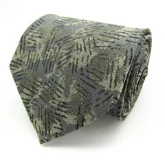 ピエールカルダン ブランド ネクタイ 総柄 シルク PO  メンズ カーキ Pierre Cardin 【中古】