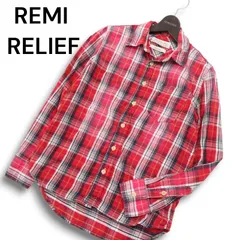 REMI RELIEF レミレリーフ 秋冬★ 長袖 チェック ネル シャツ Sz.M メンズ 日本製
